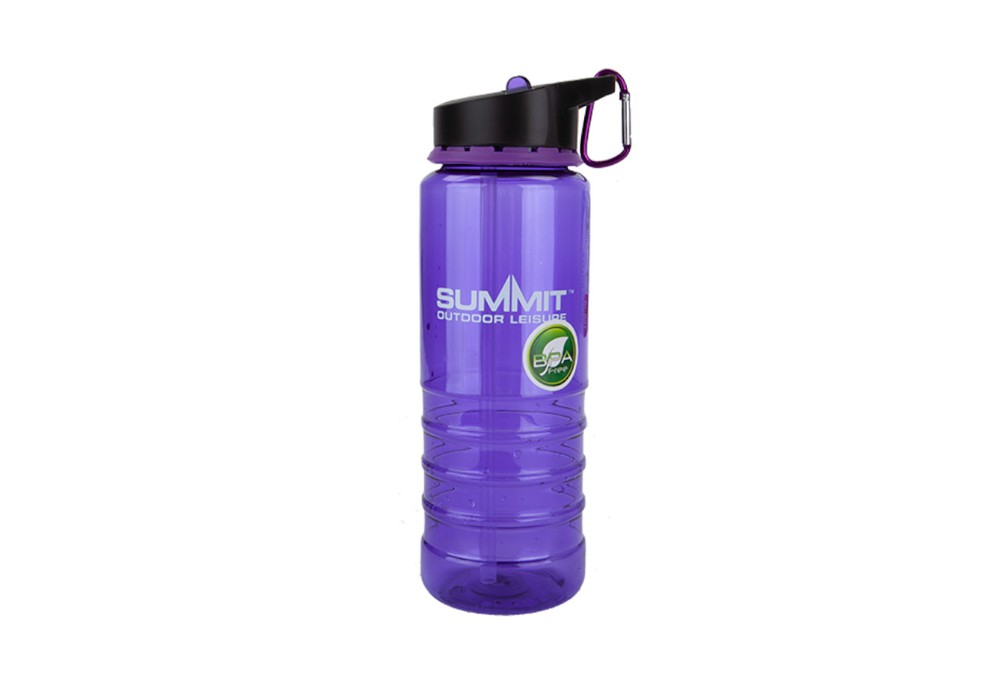 Бутылка Summit Water Bottle Tritan с соломинкой и карабином фиолетовая 700 мл