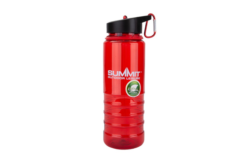 Бутылка Summit Water Bottle Tritan с соломинкой и карабином красная 700 мл