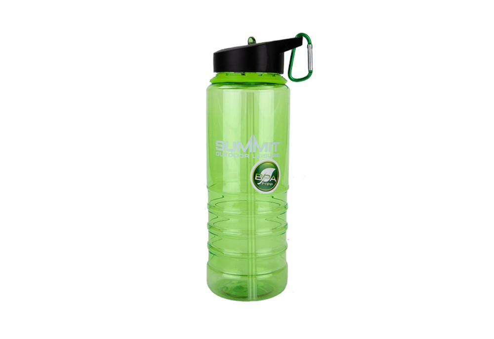 Бутылка Summit Water Bottle Tritan с соломинкой и карабином зеленая 700 мл